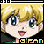 Pixelated anime-style character with blonde hair and blue eyes, four variations of facial expressions shown in a
