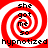 Four identical red-and-white spiral patterns with black text reading "she got me so" and "hypnotized" arranged in a