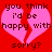 Red background with two pink broken hearts and brown pixelated text reading "you think i'd be happy with sorry?" in a static image.