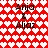 Red and white heart-patterned background with "Anja & Aljaz" text in two identical sections, showing animation change between light pink and dark red hearts.