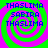 Four identical spiral patterns with alternating green and pink rings, each containing blue text reading THASLIMA SABIRA THASLIMA in pixelated font.