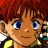 A pixelated anime-style character with red hair and blue eyes appears on the left side of a contact sheet, while the right side displays text reading "Anime IM" above "COM" in white pixelated font against black background.