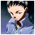 Pixelated static image of a character with short dark hair, closed eyes, and a light blue outfit against a dark blue background.
