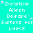 A static image with a cyan background displays repeated text and star symbols in white and pink.