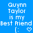 Blue background with white pixelated text reading "Guynn Taylor is my Best Friend" and a pixelated heart symbol below.