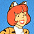 Pixelated cartoon character with red hair and animal ears on blue background next to green text 'Original Icons .com'
