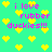 Pixelated icon with cyan background, yellow hearts, and pink text reading "i love rubber duckies!!!" in multiple positions.
