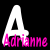 Two stylized 'A' letters with the name 'Adrienne' below, one white and pink on left, one bright pink and white on right against black background.