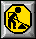 Yellow octagonal sign with black silhouette of person using tool on ground, set in silver frame. Six variations show sequential changes to the tool and ground elements across frames.