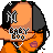 Pixelated animated contact sheet showing a character in orange prison jumpsuit with 'NY' logo, repeated text overlays, and side-by-side frames of body movements against gray background.