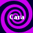 Four identical spiral patterns arranged in a with purple and dark blue colors, each containing the text 'Cara' at its center