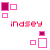 Pixelated pink and magenta square icons with varying arrangements above stylized text reading 'Lindsay' in a distorted, fragmented style.