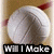 A static image of a white volleyball with red accents on a beige background, overlaid with black text reading "Will I Make A B or C Team" and "Teams Posted At 6:30".