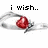 Pixelated image of a silver ring with a red gemstone, showing text changes