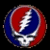 A 50x50 pixel animated buddy icon featuring a Grateful Dead Steal Your Face skull logo on the left and green text reading "Original Icons .com" on the right, displayed as a contact sheet with two frames.