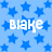 A static image with a light blue background covered in darker blue stars and the repeated text "blake" in white pixelated font.