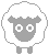 Four pixelated sheep icons arranged in a 2x2 contact sheet with two distinct facial expressions across frames.