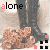 A static image shows a person in black boots standing on a light surface with brown textured objects at their feet, while the word 'alone' appears above them.