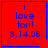 Red square with blue border containing blue text 'i love tori! 9.14.08' and a blue underline; one frame has a blue heart, another a blue star.