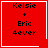 Four red square with white borders display "Kelsie + Eric Deever" text; top-right has a heart, bottom-right has a star