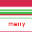 Red and green striped background with red text reading 'merry christmas' above 'to you!' in pixelated font.
