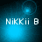 Four- of blue-toned pixelated images with 'NIKKii B' text and shifting light effects