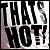 Two side-by-side pixelated text images with 'THAT'S NOT!' in bold black letters on white background, one bordered by solid black frame and the other by bright pink frame.
