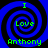 Four identical blue spiral patterns with black outlines, each containing green text reading 'I Love Anthony' in pixelated font.