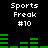 Black background with white text reading "Sports Freak #10" and green horizontal bar graphs in two