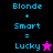 Pixelated text and star symbols on split backgrounds with color variations.