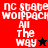 Red and black pixelated text with 'nc state wolfpack all the way' and star symbols, displayed in a