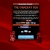Pixelated static image of a dark rectangular object with horizontal bands and light blue bar against red background.