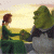 A 50x50 pixel animated contact sheet showing two frames of a Shrek-themed buddy icon with a green background displaying "Original Icons .com" text.