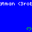 Blue background with repeated white text '3robotman' and green heart symbols in a pattern