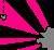 Pixelated icon with pink, black, and gray geometric shapes including diagonal stripes and a small heart symbol.