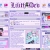 Pixelated static image showing a website layout with multiple sections and icons, including text reading "Lazer Bunny" at the top.