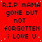 Red background with repeated black text reading 'R.I.P MAMA GONE BUT NOT FORGOTTEN I LOVE U' in pixelated font, arranged in a pattern with a gray square in the bottom-right corner