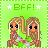 Green square icon with pixelated 'BFF!' text and two blonde female figures holding green objects, bordered by green dotted line.