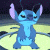 A pixelated 50x50 buddy icon featuring Stitch from Lilo & Stitch on the left and green text "Original Icons .com" on a dark background to the right, displayed as a contact sheet with two frames.