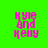 Green background with pink text 'Kyle and Kelly' in four quadrants, each showing different light blue horizontal bar positions.