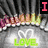 A four- displays text and imagery: top-left shows a crown with 'LOVE' in green, top-right has pink 'I Love', bottom-left features an eye with 'you' in red, bottom-right contains 'Hate!!' in red