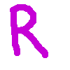 Purple pixelated letters R, U, O, K, and ? on a gray background with no visible animation.