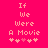 Pixelated text 'If We Were A Movie' in light pink on bright pink background with five heart symbols below, two versions differ by one heart's color shade.