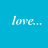 Pixelated white text on solid cyan background reads 'love...' and 'will find me' in two separate lines.