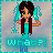 Pixel art contact sheet of a female character with teal pigtails and brown vest, showing five animation frames with varying facial expressions and hand positions above the text 'What?!' on a light blue background.