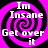 Four identical display a pink and black spiral background with white text reading "Im Insane Get over it" in pixelated font