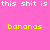 Pixelated animation of the word 'bananas' formed by scattered letters and repeated text on a pink background with gray transparency area.