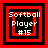 Four identical pixelated icons display "Softball Player #15" text within red and black layered squares, each icon showing a distinct frame of animation.