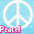 Six peace sign icons arranged in a , each with distinct color schemes and backgrounds