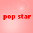Red pixelated text 'pop star' repeated four times on a pink gradient background with subtle light effects.